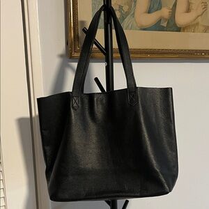 Black Leather Tote Bag
